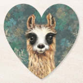 好奇心おもしろい的なラマを持つ紙コースター ペーパーコースター (正面)