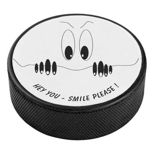 好奇心おもしろい目付きホッケーパックカスタム文字 アイスホッケーパック (3/4)