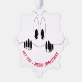 好奇心おもしろい眼付きクリスマス飾りカード オーナメントカード (左)