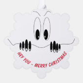 好奇心おもしろい眼付きクリスマス飾りカード オーナメントカード (裏面)