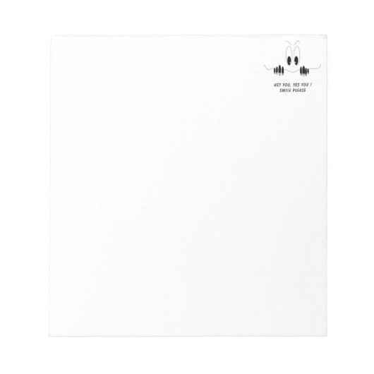 好奇心おもしろい眼 – スマイル – テキスト/カラーの追加 ノートパッド (正面)