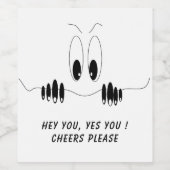 好奇心おもしろい眼 – スマイル – テキスト/カラーの追加 ワインラベル (シングルラベル)