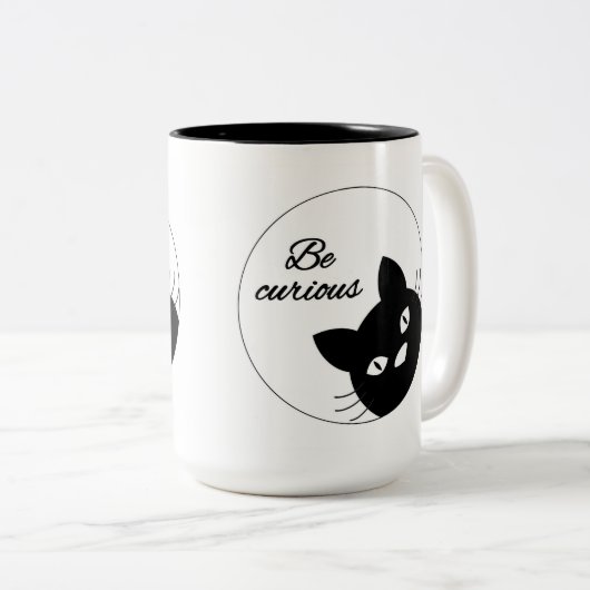 好奇心が強いがあって下さい ツートーンマグカップ (正面右)