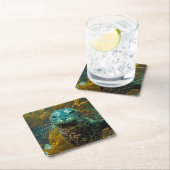 好奇心が強いアザラシのケルプの森林|サンタ・バーバラ スクエアペーパーコースター (インサイチュ)