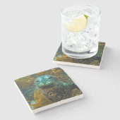 好奇心が強いアザラシのケルプの森林|サンタ・バーバラ ストーンコースター (横)