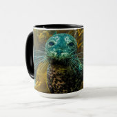 好奇心が強いアザラシのケルプの森林|サンタ・バーバラ マグカップ (正面左)