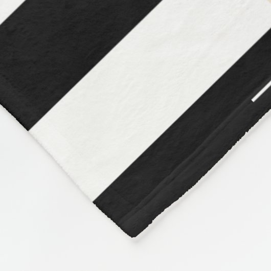 好奇心が強いバニー|は黒い|及び白を縞で飾ります フリースブランケット (角)