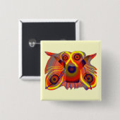 好奇心が強いライオン犬 缶バッジ (正面&裏面)