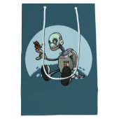 好奇心が強いロボットは彼の最初蝶漫画を見ます ミディアムペーパーバッグ (裏面)