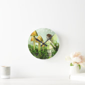 好奇心が強い妖精-妖精およびToadstools ラウンド壁時計 (ホーム)