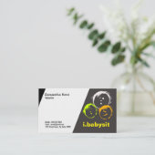 好奇心が強い子供の顔のベビーシッターの名刺 名刺 (スタンド正面)