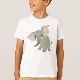 好奇心が強い漫画象の子供のTシャツ Tシャツ