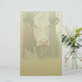 好奇心が強い牛文房具 便箋 (スタンド正面)