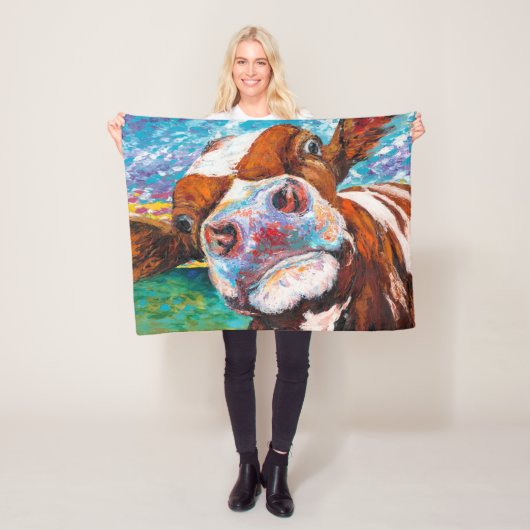 好奇心が強い牛毛布 フリースブランケット (インサイチュ)