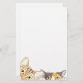 好奇心が強い猫の文房具 便箋 (正面/裏面)