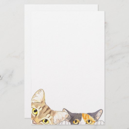 好奇心が強い猫の文房具 便箋 (正面/裏面)