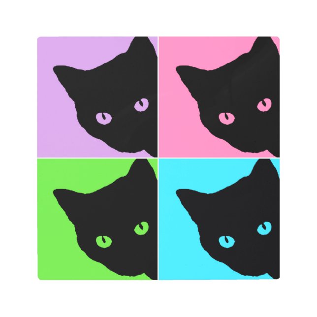 好奇心が強い猫の金属の壁の芸術 メタルプリント (正面)