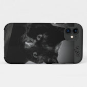 好奇心が強い黒猫およびモノグラム Case-Mate iPhoneケース (裏面(横))