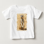 好奇心が強いMeerkatのベビーのTシャツ ベビーTシャツ (正面)