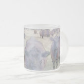 好奇心が強く若く黒いアンガス フロストグラスマグカップ (正面右)