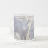 好奇心が強く若く黒いアンガス フロストグラスマグカップ (正面左)