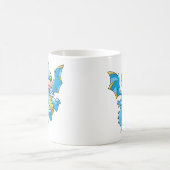 好奇心が強く青いScorchio コーヒーマグカップ (中央)