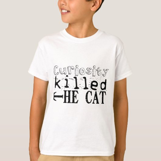 好奇心が猫の諺キッズティーを殺した Tシャツ (正面)