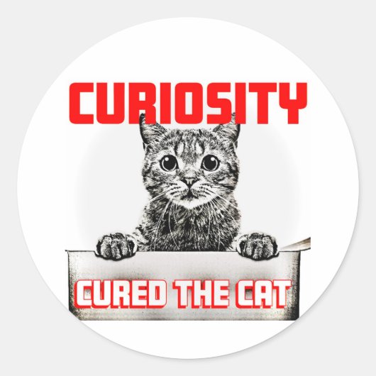 好奇心が猫を癒した ラウンドシール (正面)