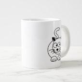 好奇心で座る漫画の猫 ジャンボコーヒーマグカップ (正面右)