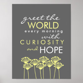 好奇心と希望で世界を迎える引用文ポスター ポスター