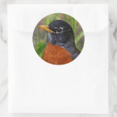 好奇心と希望に満ちたアメリカロビン ラウンドシール (バッグ)