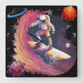 好奇心と知識 スクエア壁時計 (正面)