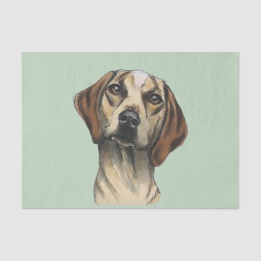 好奇心にあふれる猟犬のレンダリング 薄葉紙 (正面)