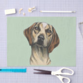 好奇心にあふれる猟犬のレンダリング 薄葉紙 (クラフト)