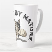 好奇心による自然打ち抜き猫デザイン カフェラテマグ (右アングル)