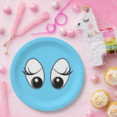 好奇心に満ちたアイブルーの紙プレート – カスタマイズ可能 ペーパープレート (パーティー)