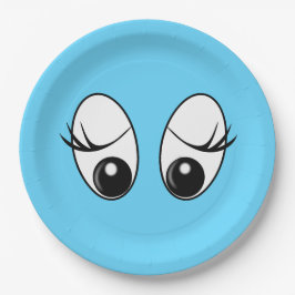 好奇心に満ちたアイブルーの紙プレート – カスタマイズ可能 ペーパープレート