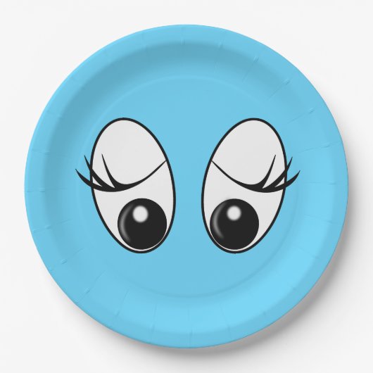 好奇心に満ちたアイブルーの紙プレート – カスタマイズ可能 ペーパープレート (正面)