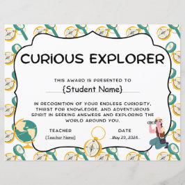 好奇心に満ちたエクスプローラの学生認識賞