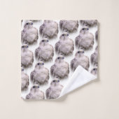 好奇心に満ちたサケルハヤブサのビネット・ポートレート バスタオルセット (ウォッシュタオル)