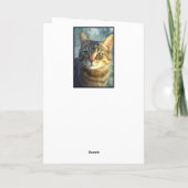 好奇心に満ちたタブビーキャットポートレートハッピーバースデー名 カード (裏面)