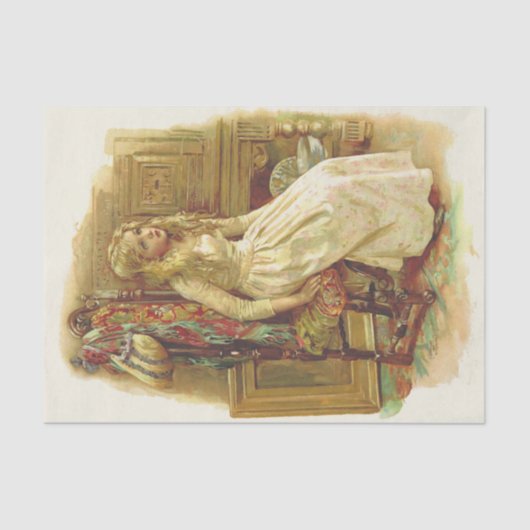 好奇心に満ちたブロンドの女の子 薄葉紙 (正面)