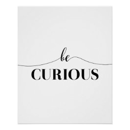 好奇心に満ちたミニマルタイポグラフィ ポスター