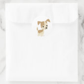 好奇心に満ちた小さな犬の漫画のシール ラウンドシール (バッグ)