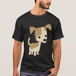 好奇心に満ちた小さな犬の漫画Tシャツ Tシャツ