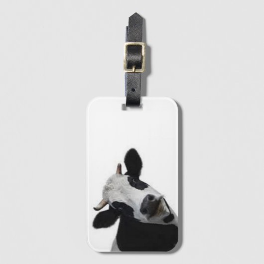 好奇心に満ちた牛の荷物タグ ラゲッジタグ (正面縦)