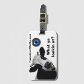 好奇心に満ちた牛の荷物タグ ラゲッジタグ (正面縦)