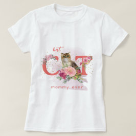 好奇心に満ちた猫と花をカスタマイズ Tシャツ