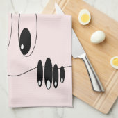 好奇心に満ちた目のキッチンタオルよくはしゃぐ キッチンタオル (四つ折り)