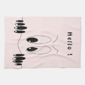 好奇心に満ちた目のキッチンタオルよくはしゃぐ キッチンタオル (横)